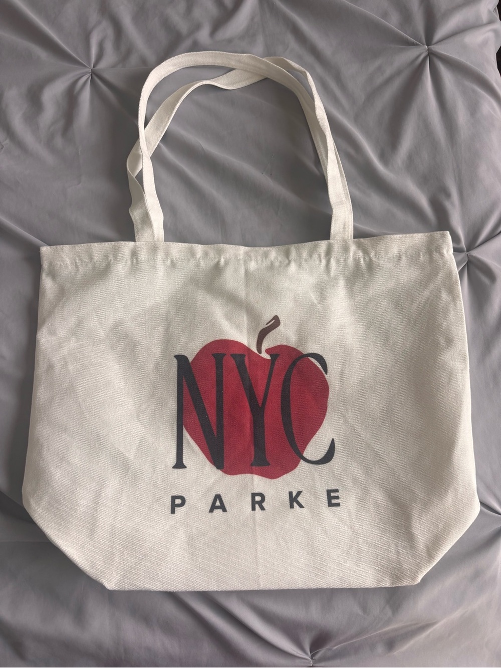 Parke NYC Pop Up Big Apple Large Canvas Tote Bag Brand New 2026